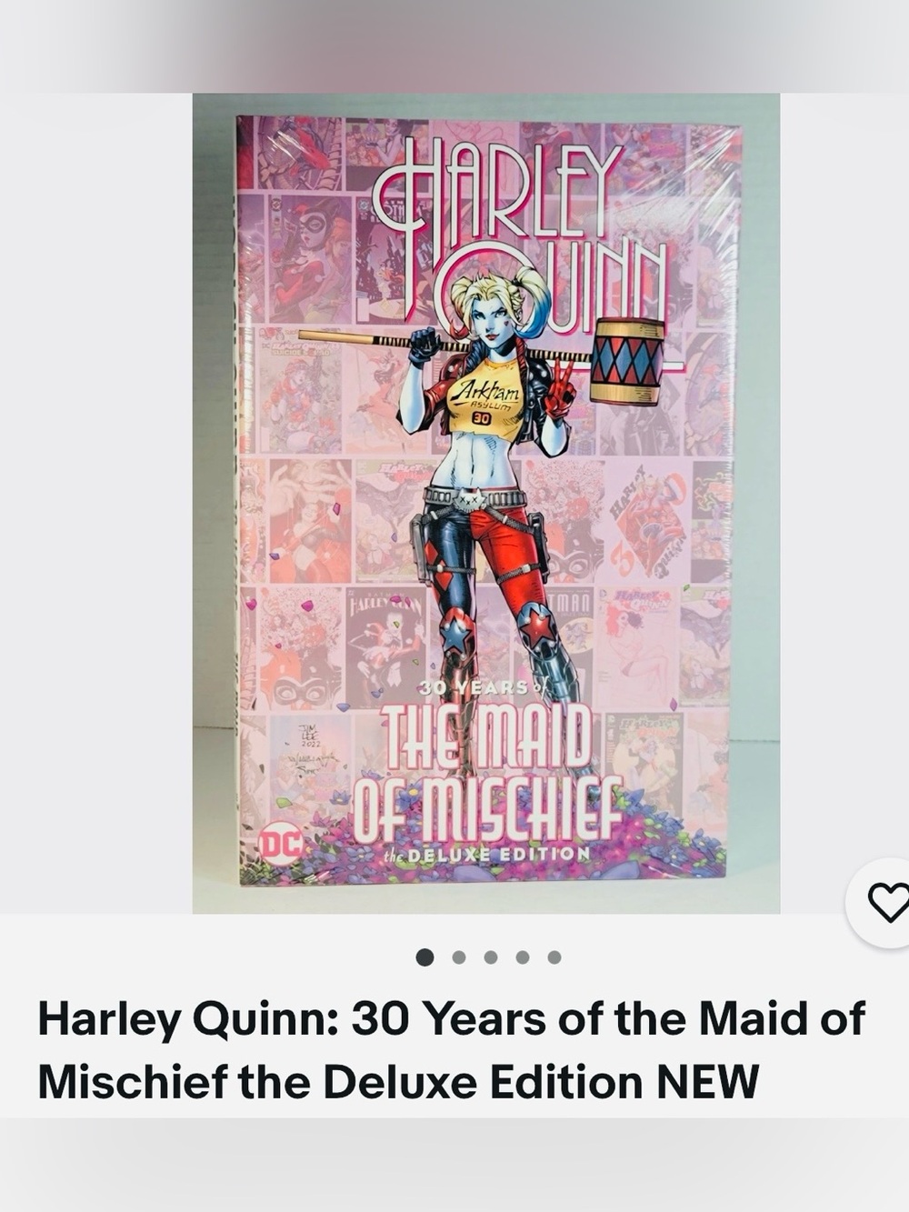 #3383*DC Harley Quinn Deluxe Hardcover – Pink Cover with Red & Blue Costume
